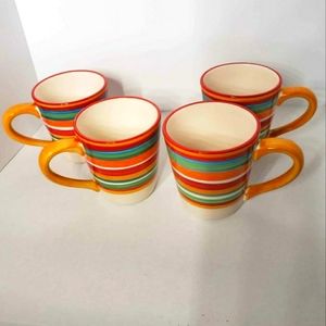 Vtg TableTops Gallery Unlimited Fairfield Hand Crafted Hand Painted Set of 4